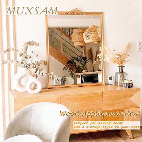 1Pc Wood Carved Appliques Long Wooden Carving Onlays Furniture Decals - color: 1-pack, size: 15.75 x 4.33 inches