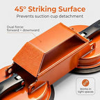 Floor Gap Fixer Tool Heavy Duty Repair Kit 45° Striking Surface Dual Suction Cup with Rubber Mallet for Laminate Vinyl SPC Flooring