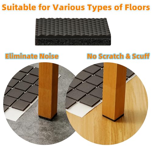 Furnigear Non Slip Furniture Pads - Self Adhesive Rubber Anti Skid Pads Grippers Rubber Chair Feet Furniture Pads for Hardwood Floors -Protectors for Furniture Table Legs Anti Slip 128 Pcs 3/4" Square - size: 3/4" Square 128pcs