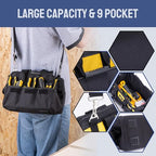 DELI 355-Piece Home Tool Set, Household Repairing Tool Kit with 14-Inch Wide Mouth Open Storage Tool Bag, Yellow