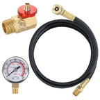 Hromee Air Tank Repair Kit w/Safety Valve, Pressure Gauge and 4 Feet Air Tank Hose Assembly kit for Portable Carry Tank - size: Air Tank Repair Kit