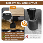 Wooden Bed Risers 3 Inch Heavy Duty, Support 2500 lbs, Black - color: Black, size: 3"H(Inner 2"H)