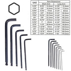 NEIKO 01101A Standard Allen Wrench Set, 13 Piece Ball End Hex Key Set, SAE Long Allen Keys 0.05” to 3/8 Inch Hex Wrench Set for Bike Bicycle Repair, Black Oxide Chrome Vanadium, Hanging Storage Case - size: SAE - 13pc