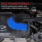 TAKAVU 17.5in Tire Brush, Stiff Bristle Long Handle, Heavy Duty (Blue) - color: Blue