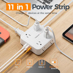 TESSAN Surge Protector Power Strip with 900J Surge Protection, 5 Ft, White - color: White with 1 USB C, size: 5 feet