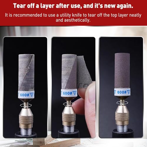 20 Pcs 800 Grit Sanding Drums for Rotary Dremel Tool - size: 800 Grit
