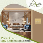 TG Mid-Size Screwless Double Toggle Light Switch Cover Plate, 2-Gang, Gold - color: Gold, size: 2 Gang