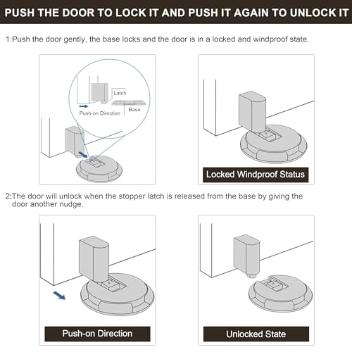 PANALI Magnetic Door Stopper, Windproof Door Stop, 1 Pack - color: Gray