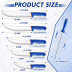DRAGON RIOT 6-Piece Boning Butcher Knife Set 10inch, Stainless Steel - color: 6-Pcs