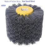 SIGNI Abrasive Nylon Drawing Wheel Drum Burnishing Polishing Brush for wooden furniture floor polishing 120X100mm 600 Grit 1pack - size: 600 Grit, Black