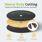 GYROS Cut-Off Wheels for Rotary Tools – 2.5” Super-Tensile Fiberglass Reinforced, 12-Pack | Cuts Stainless Steel, Titanium, Nickel, Carbon & Chrome Alloys | Made in USA 11-42502/12 - size: 2.5 inches (12 pcs)
