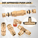 CheeMuii 100PCS Brass DOT Air Line Fittings with 3 Roll 50FT DOT Air Lines - size: 50FT-3ROLL-100PCS