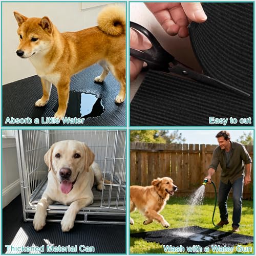 Pet Crate Floor Protection Mat, Mat for Under Dog Crate, 31.5" x 43.3" XXL Cut to Fit Design Washable Floor Covering Reusable Waterproof Non Slip Rug Whelping Pad for Pet (XX-Large) - size: XX-Large