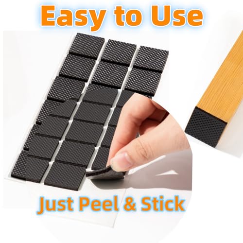 Furnigear Non Slip Furniture Pads - Self Adhesive Rubber Anti Skid Pads Grippers Rubber Chair Feet Furniture Pads for Hardwood Floors -Protectors for Furniture Table Legs Anti Slip 108 Pcs 1" Square - size: 1" Square 108pcs