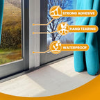 White Window Weather Sealing Tape,Window Draft Isolation Sealing Film Tape, AC Seal Air Conditioner Sealing Tape No Residue, Keep Out Cold Air Dust Rain, Waterproof (3inch*65.5ft) - color: White, size: 3 Inch x 65.5 FT
