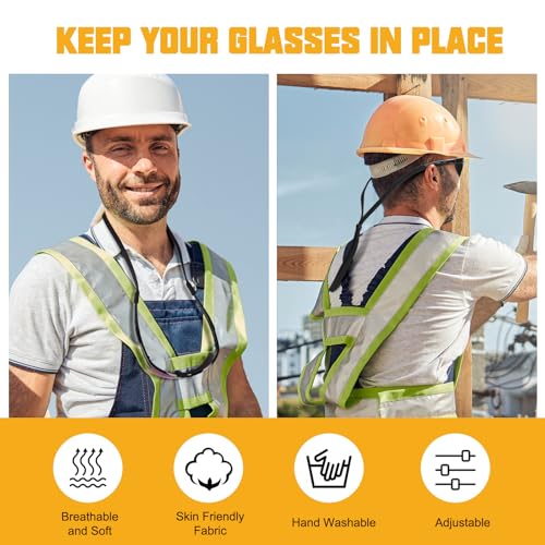 OXG Safety Glasses with Adjustable Straps, ANSI Z87.1 Protective Eyewear, UV400 Anti-Scratch Work Glasses for Men Women