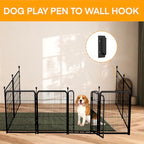 Getlay 4 Pack Fence-to-Wall Hook for Dog Playpen, Fence Accessories，Black
