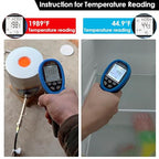 BTMETER BT-985B Laser Temp Gun Pyrometer, -58~2480℉(-50~1360℃) High Temperature Meter, 16:1 Distance Spot Ratio Industrial Infrared Thermometer Tester for Furnace, Smelting (NOT for Human Temp) - color: BT-985B(-58 ℉ to 2480 ℉)