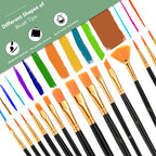 AROIC Acrylic Paint Brush Set,8pack/120pcs Nylon Hair Acrylic Paint Brushes - size: 120pcs-black
