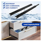LONTAN 1 Pair Black Side Mount Drawer Slides 18 Inch Heavy Duty Rails - color: Black, size: 18 Inch - Drawer Slide
