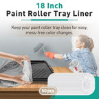 50 Pcs Paint Tray Liners Disposable - 18 Inch Paint Roller Tray Liner - size: 18 Inch