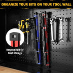 2-Piece Magnetic Slidable Drill Bit Holder, 80 Holes Bit Storage with Strong Magnetic Rail, Screwdriver Drill Bit Organizer for Your Specialty(Bits Not Included) - style: 2 Drill Bit Holder with Magnetic Rail