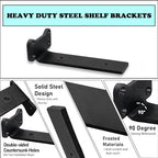 Heavy Duty Shelf Brackets Industrial L Shelf Bracket - 0.2 Inch Thick Premium Solid Steel Shelf Supports, Black Rustic Wall Brackets for Shelves - 8 Inch Floating Shelves Hardware (6 Pack) - size: 8 Inch-6 Pack