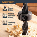 POWERTEC Drill Bit Stop Collar Set, 7 Piece Set Adjustable Drill Bit Depth Stopper with Allen Wrench, Bit Stop with Imperial System Size Markings - 1/8", 3/16", 1/4", 5/16", 3/8", 7/16", 1/2” (71491E) - style: 7PC Imperial Drill Stop Set (1/8"-1/2")