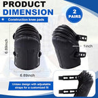 Soulchen 2 Pairs Heavy Duty Construction Knee Pads for Work, Black - color: Black