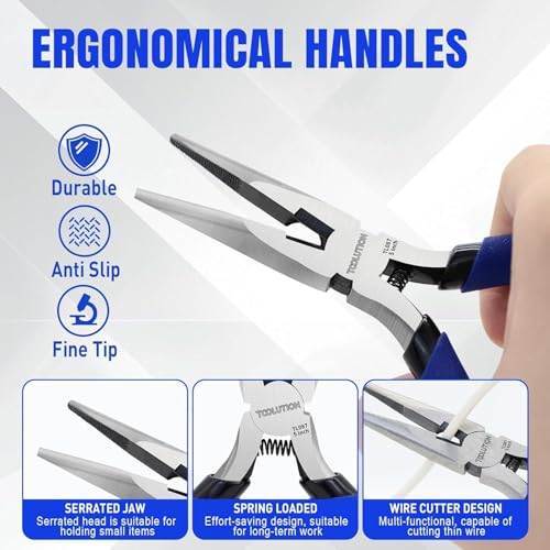 3-Piece Electrician's Pliers Set Professional Wire Stripping Tool - color: Wire Cutter+needle Nose+wire Stripper