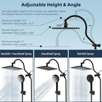 Hibbent All Metal cUPC Certified High Pressure Rainfall 10'' Shower Head - color: Oil Rubbed Bronze, style: Square 10''