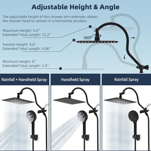 Hibbent All Metal cUPC Certified High Pressure Rainfall 10'' Shower Head - color: Oil Rubbed Bronze, style: Square 10''