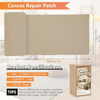 Canvas Repair Tape, 4x79 Inches Self-Adhesive Canvas Patch Repair - color: Beige