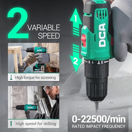 DCA 20V Cordless Hammer Drill, 354 In-lb Torque, 1/2" Keyless Chuck, 22500 IPM, 2 Variable Speeds, 18+1+1 Position, Power Impact drill (Battery and Charger not Include, tool only) ADJZ2035i13Z - style: 354 In-lb hammer drill(TOOL ONLY)