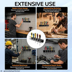 15.7" Screwdriver Holder Organizer, Wall Mounted Durable Tool Storage Rack with 23 Holes for Screw Drivers, Ideal for Garage Workshop and Home Use, Black