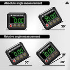 Magnetic Digital Angle Finder Protractor Inclinometer - Mini Digital Level Angle Gauge - Fast & Stable Measurement Tool - Backlit Display & Big Number - Woodworking, Construction