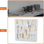 WALMANN 2 PCS 12x24 in Pegboard Panels, 24x24 in Tools Pegboards, Grey - color: Grey 12"*24", size: 24"*24"