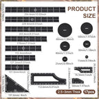 BENECREAT 17Pcs Black Objective Point Markers, Acrylic Objective Makers Ruler Set War Games Measuring Ruler, Round Objective Marker Gaming Accessory for Tabletop Wargames