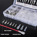 Nilight 480PCS Insulated Male and Female Spade Terminals | Open Barrel Copper Crimp Electrical Tin Plated Wire Connector 22-16AWG 22-14AWG 18-14AWG for Automotive Car Audio Speaker Wiring Projects - color: 480PCS Crimp Terminals