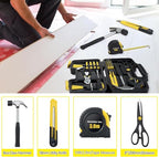 MARTCOLOR 58-Piece Household Tool Set, Yellow Hand Kit with Storage Case - color: Yellow