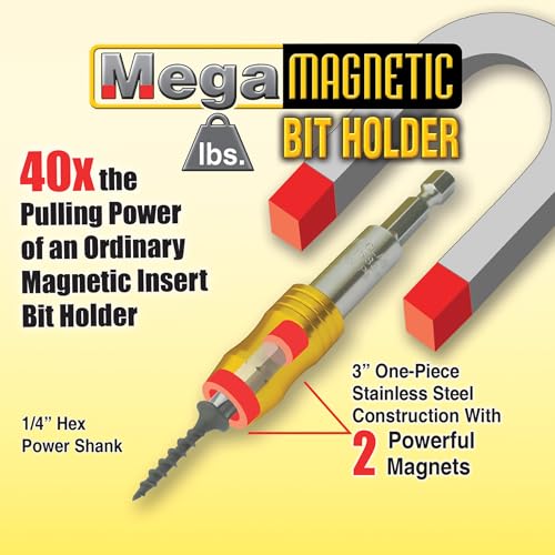 IVY Classic 45834 1/4" x 3" Mega-Magnetic Bit Holder, Impact Plus, 1-Piece - size: 3" Bit Holder, 1-Piece