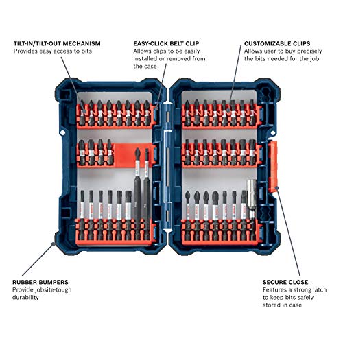 Bosch SDMS44 44-Piece Assorted Impact Tough Screwdriving Custom Case System Set for Screwdriving Applications - size: 44-Piece Set, style: Screwdriving