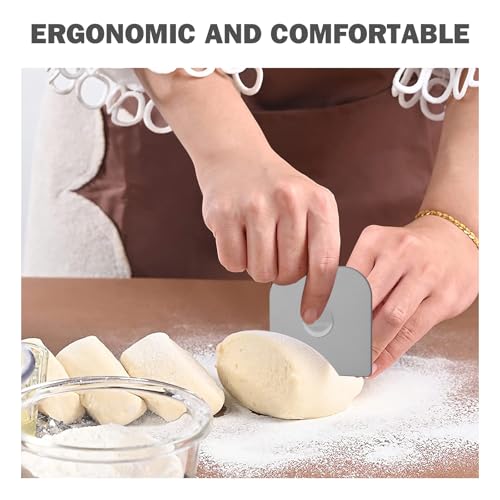 Pan Scraper, 5 Pcs Pot & Dish Scraper Plastic, Sturdy Scraper Kitchen Tool, Grey - color: Gray, size: 5 Pcs