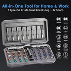 Asnish 42 in1 Magnetic Ratcheting Screwdriver Set with Multi Bit Tool Kit - color: Black-gray, size: 42 In 1