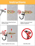 440PCS 3 Sizes Self Drilling Drywall Anchors with Screws Kit