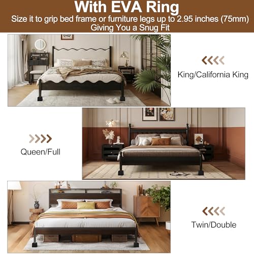 Wooden Bed Risers 3 Inch Heavy Duty, Support 2500 lbs, Black - color: Black, size: 3"H(Inner 2"H)