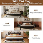 Wooden Bed Risers 3 Inch Heavy Duty, Support 2500 lbs, Black - color: Black, size: 3"H(Inner 2"H)