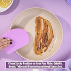 Sapid Silicone Bowl Scraper Flexible Curved Edge Dough Scraper Baking Bread - color: Purple