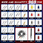 969Pcs Pins Connector Kit & 28 Types Electrical Terminal Pins Crimp Tool