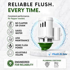 2 - Inch Flapper & Chain Eliminator Quick Connect Valve Conversion Kit & Overflow Water Conservator With Euro Button - Easy Install Without Tools - size: 2 - Inch, style: Euro Button